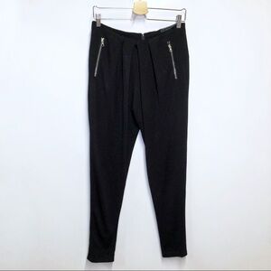 Rag & Bone black moto‎ pant pleated zippered pocket